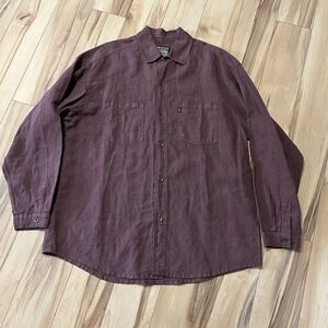 Two Star Dog Men's Sz XL Washed 100% Hemp Button-Up Longsleeve Shirt USA Made